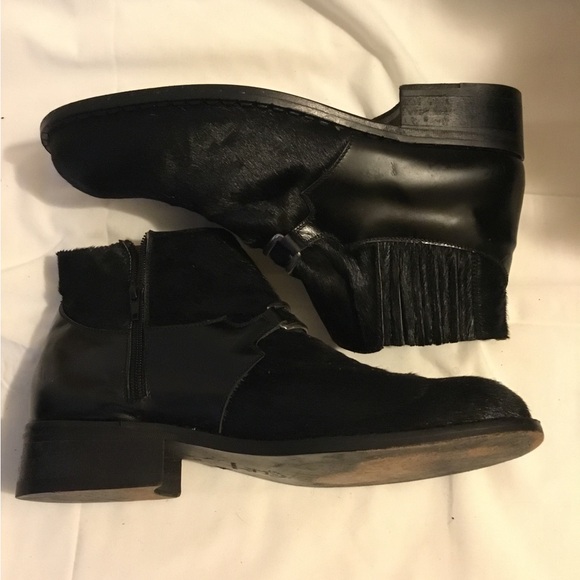 Vintage Todd Welsh zip-up leather buckle pony hair boot size 11.5 - Picture 1 of 8